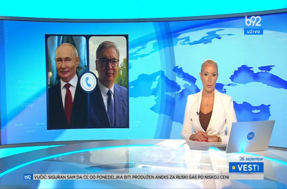 Vesti B92 u 16h 26.09.2026.